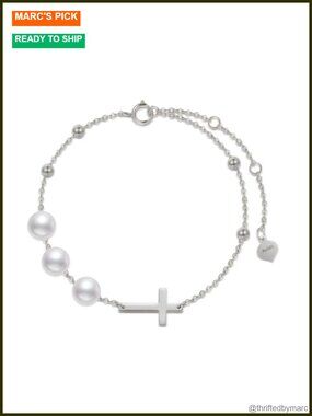 14k Gold Cross Bracelet for Women Sideways Crucifix Religious Jewelry Gift